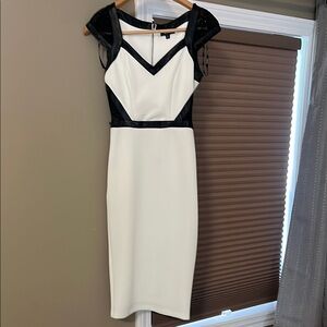 XOXO Black and White Midi Dress